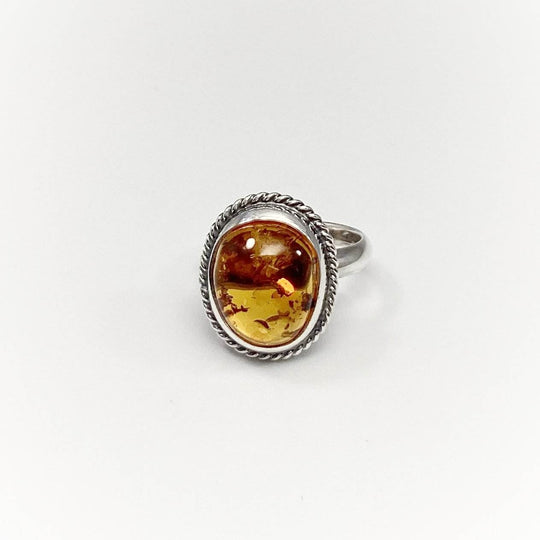 Cognac Amber Ring - Rocks and Gems Canada