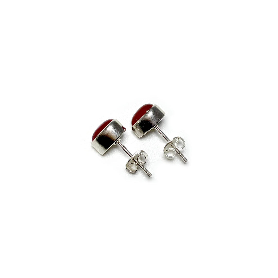 Carnelian Agate Stud Earrings - Rocks and Gems Canada
