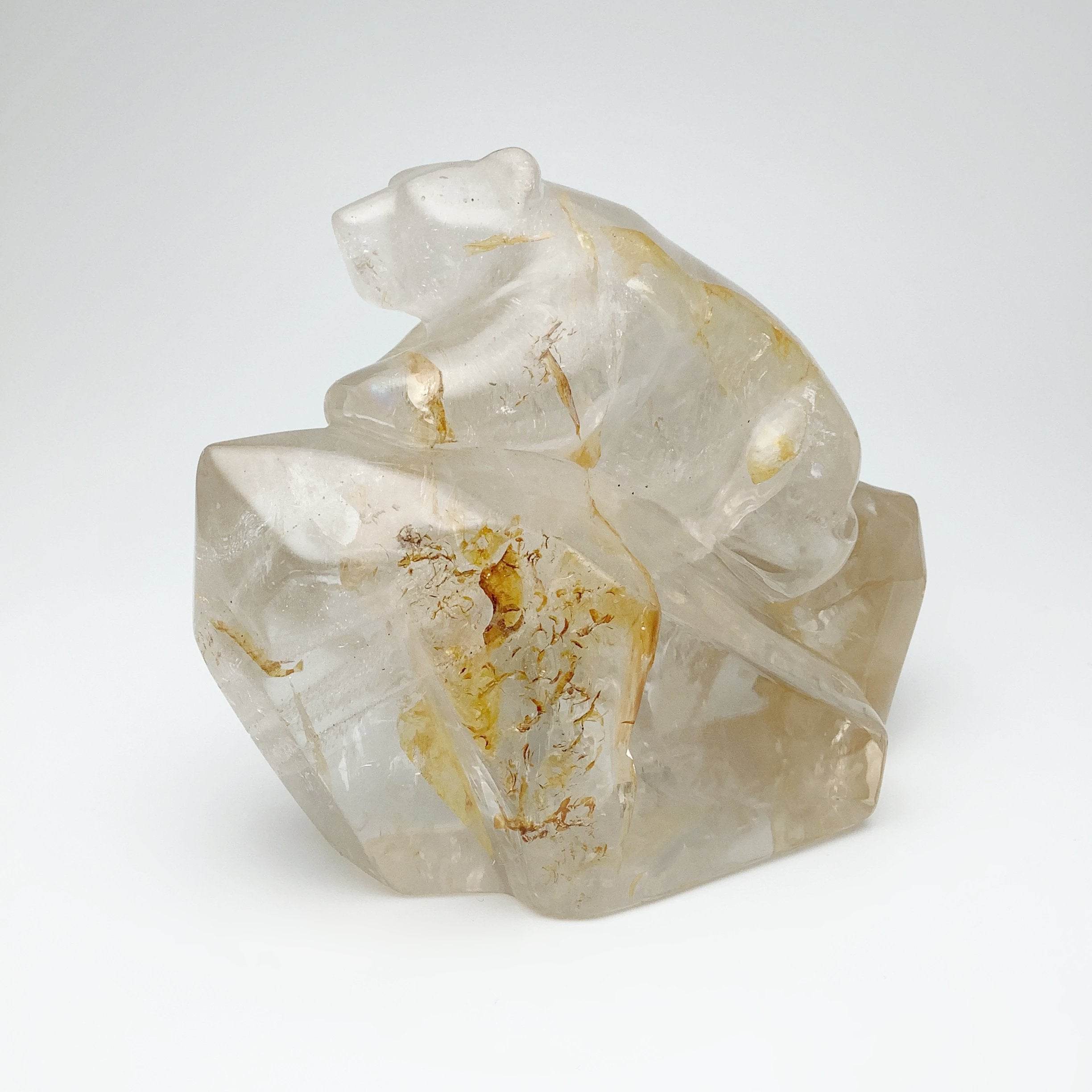 Hematoid Quartz Bear Carving - Rocks and Gems Canada