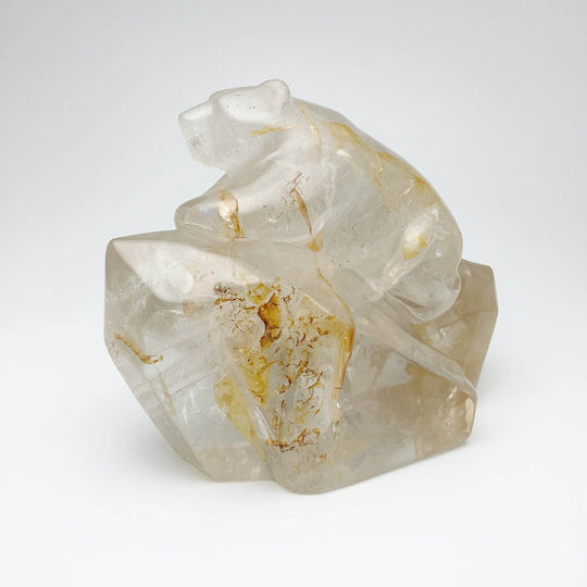 Hematoid Quartz Bear Carving - Rocks and Gems Canada