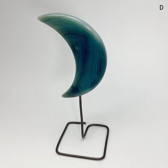 Agate Moon on Stand - Rocks and Gems Canada