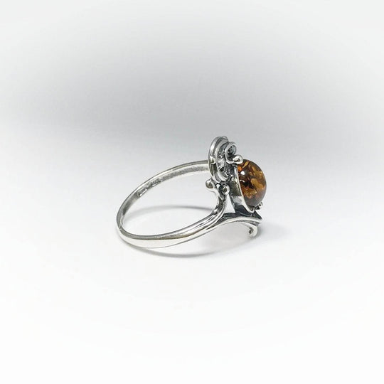 Cognac Amber Ring - Rocks and Gems Canada