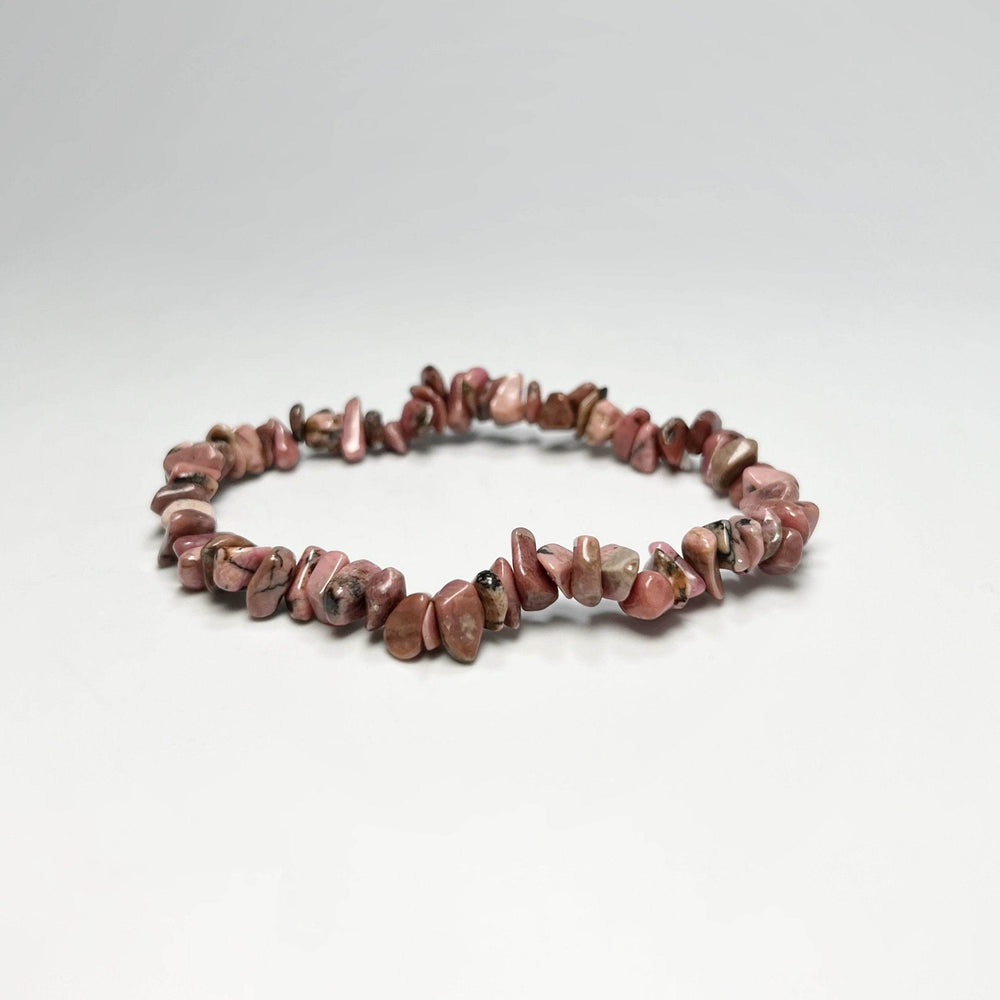 Rhodonite Chip Beaded Bracelet - Rocks and Gems Canada