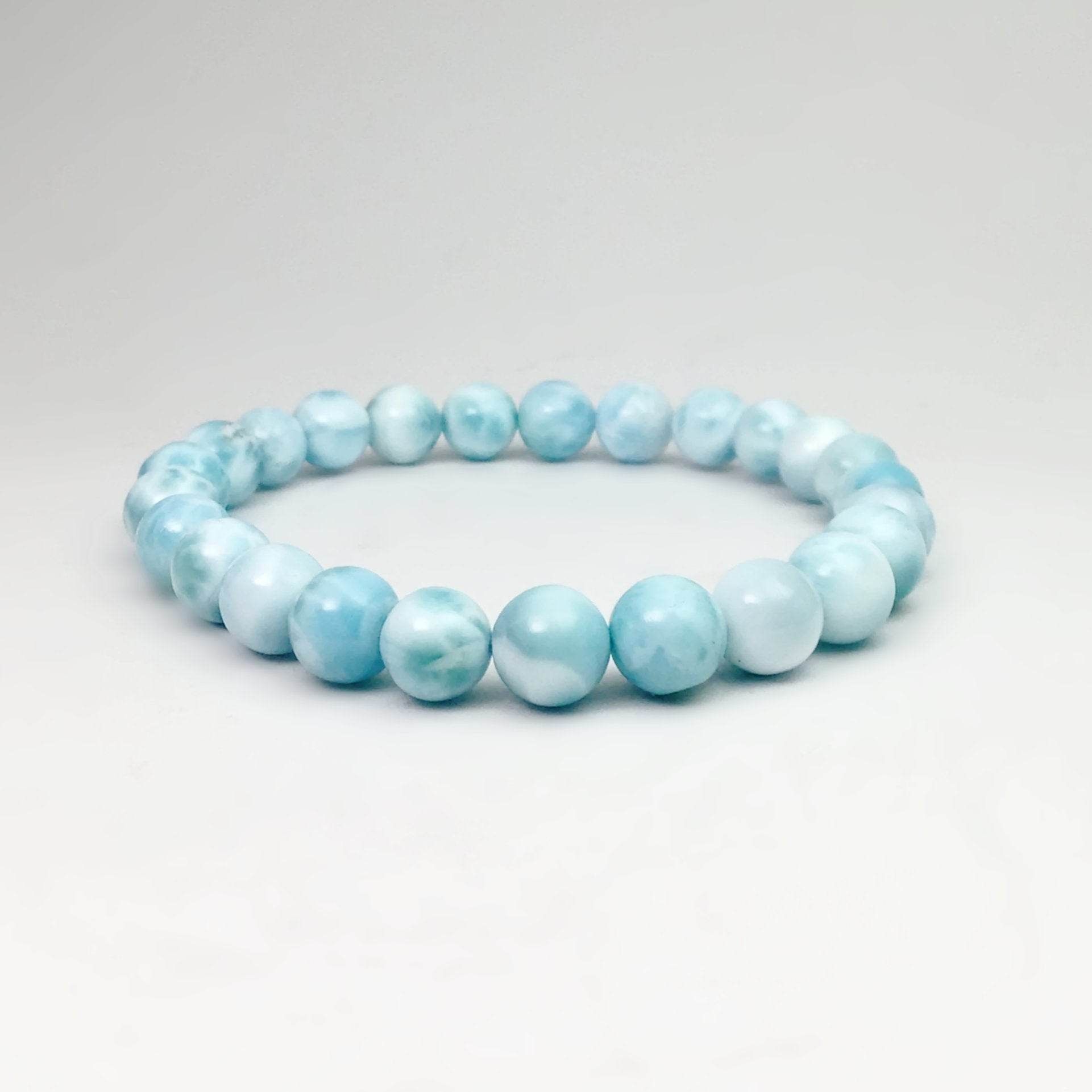 Larimar Beaded Bracelet - 8mm - Rocks and Gems Canada