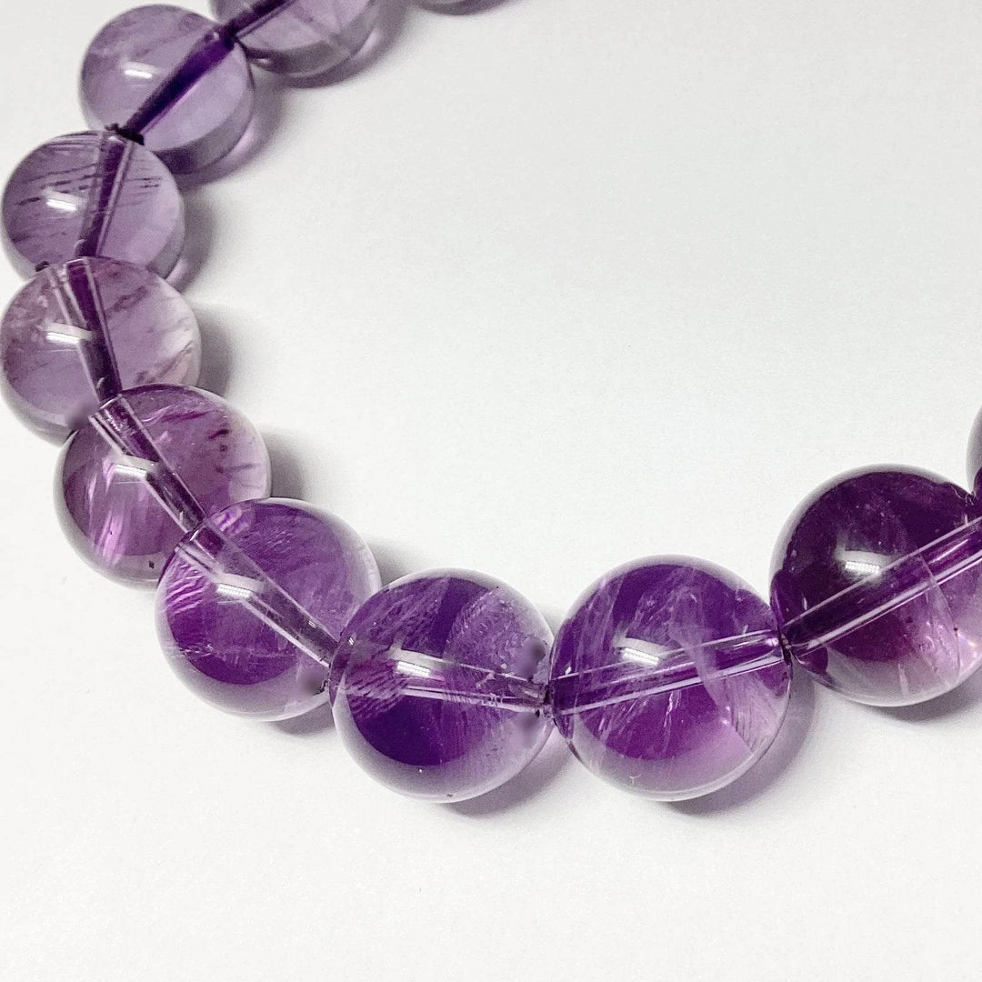 Amethyst Beaded Bracelet - High Quality - Rocks and Gems Canada