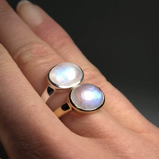 Rainbow Moonstone Ring - Rocks and Gems Canada