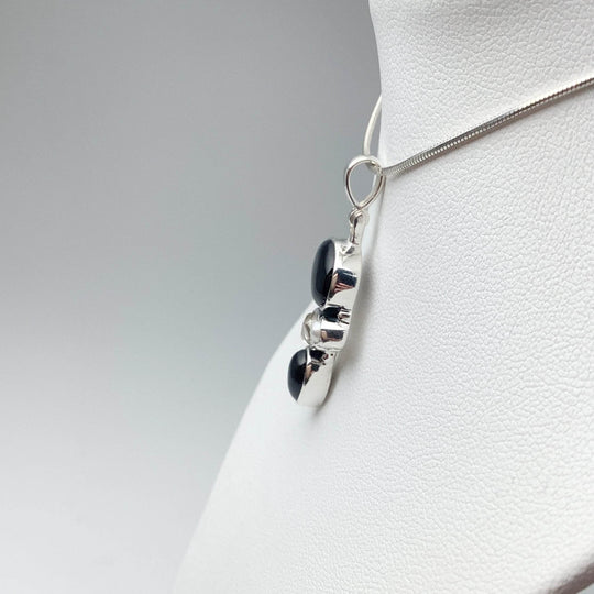 Black Onyx, Herkimer Diamond and Pearl Pendant - Rocks and Gems Canada
