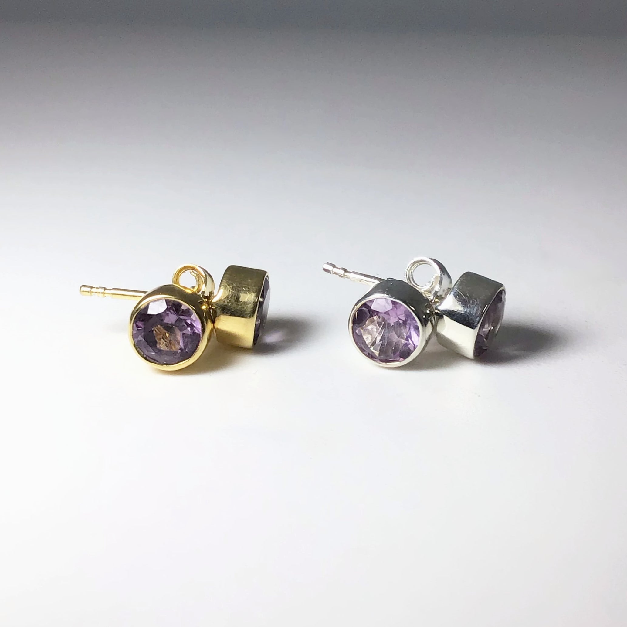 Gold and amethyst earrings deals