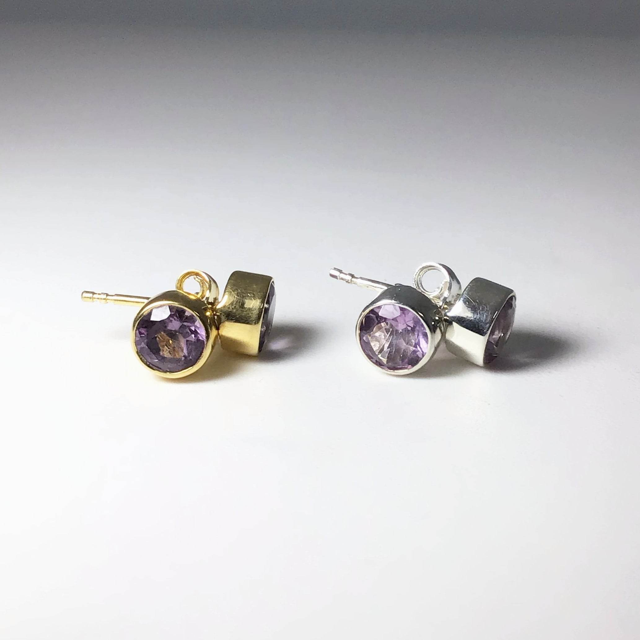 Amethyst Stud Earrings - Rocks and Gems Canada