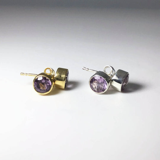 Amethyst Stud Earrings - Rocks and Gems Canada