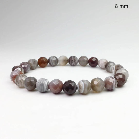 Botswana Agate Faceted Beaded Bracelet - Rocks and Gems Canada