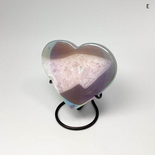 Rainbow Agate Heart on Stand - Rocks and Gems Canada
