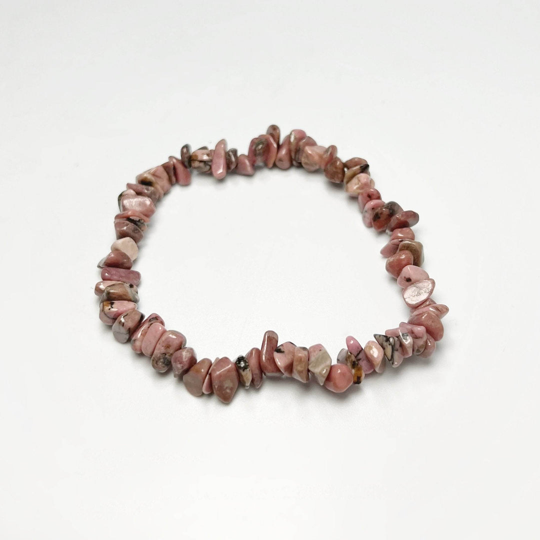 Rhodonite Chip Beaded Bracelet - Rocks and Gems Canada
