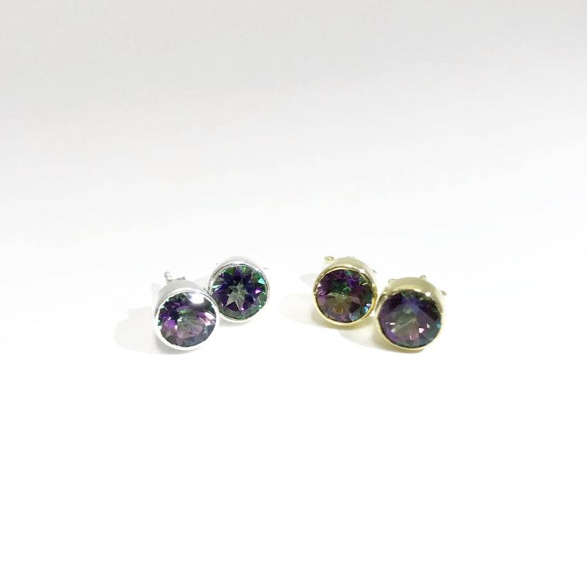 Mystic Topaz Stud Earrings - Rocks and Gems Canada