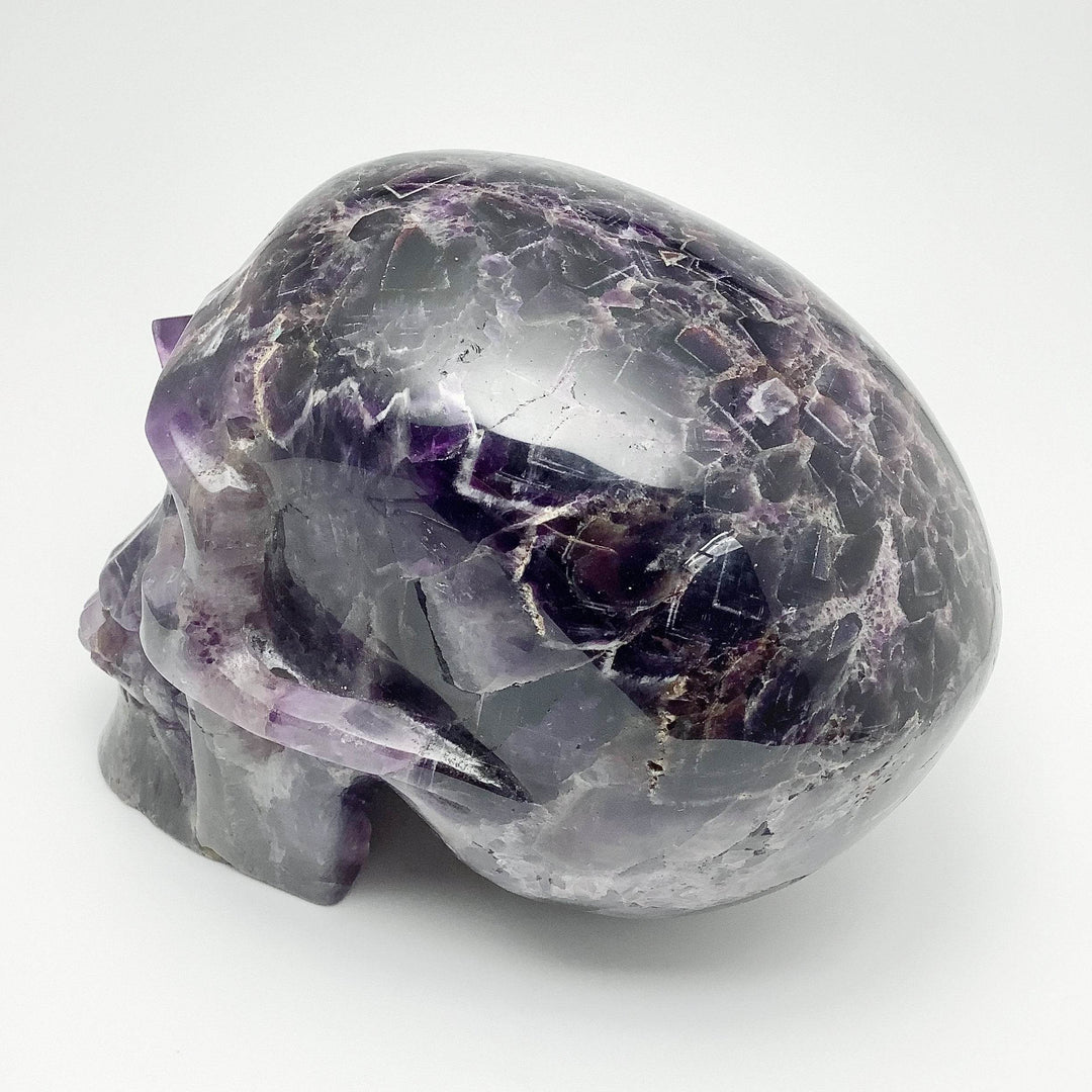 Large Chevron Amethyst Crystal Skull - Rocks and Gems Canada