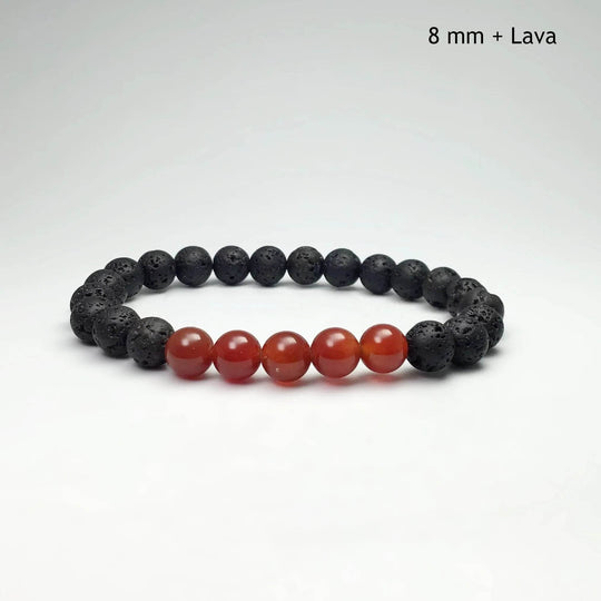 Carnelian Agate Beaded Bracelet - Rocks and Gems Canada