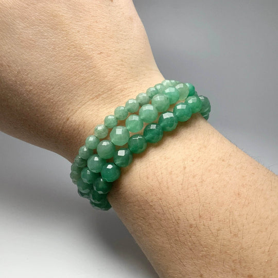 Green Aventurine Faceted Beaded Bracelet - Rocks and Gems Canada