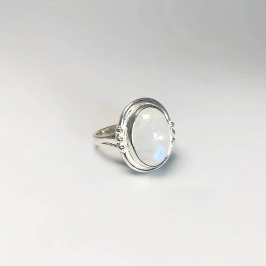 Rainbow Moonstone Ring - Rocks and Gems Canada