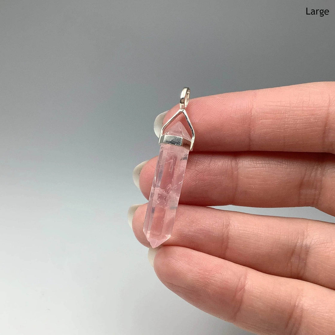 Rose Quartz Double Terminated Point Pendant - Rocks and Gems Canada