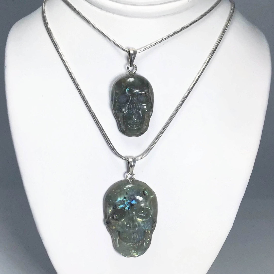 Labradorite Skull Pendant - Rocks and Gems Canada