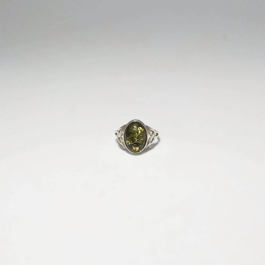 Green Amber Ring - Rocks and Gems Canada