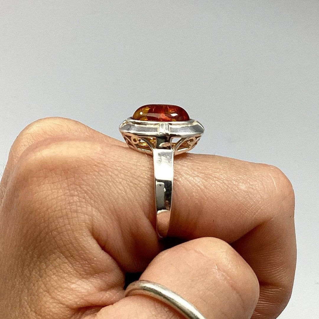Cognac Amber Ring - Rocks and Gems Canada