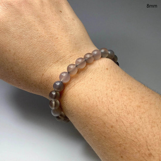 Grey Agate Beaded Bracelet - Rocks and Gems Canada