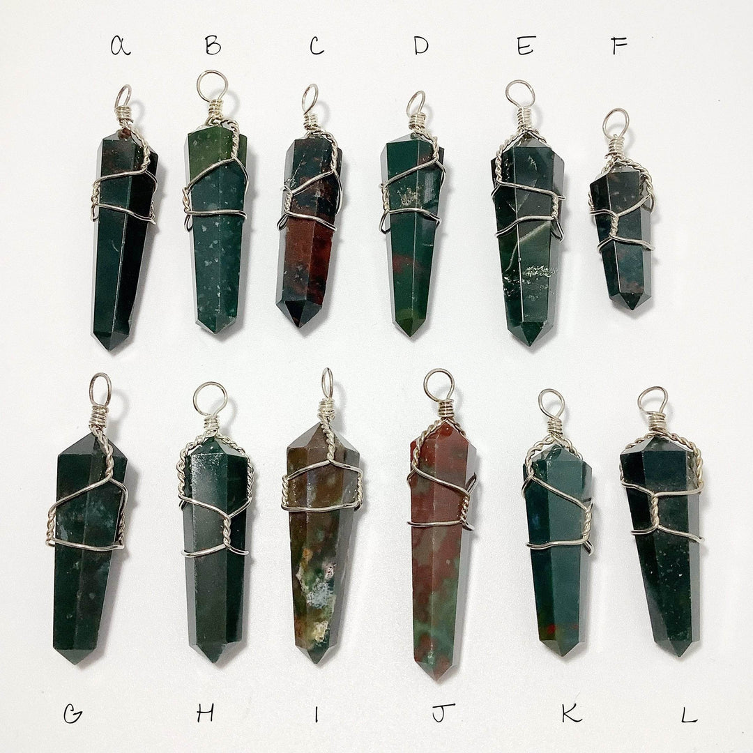 Wire Wrapped Bloodstone Pendant - Rocks and Gems Canada