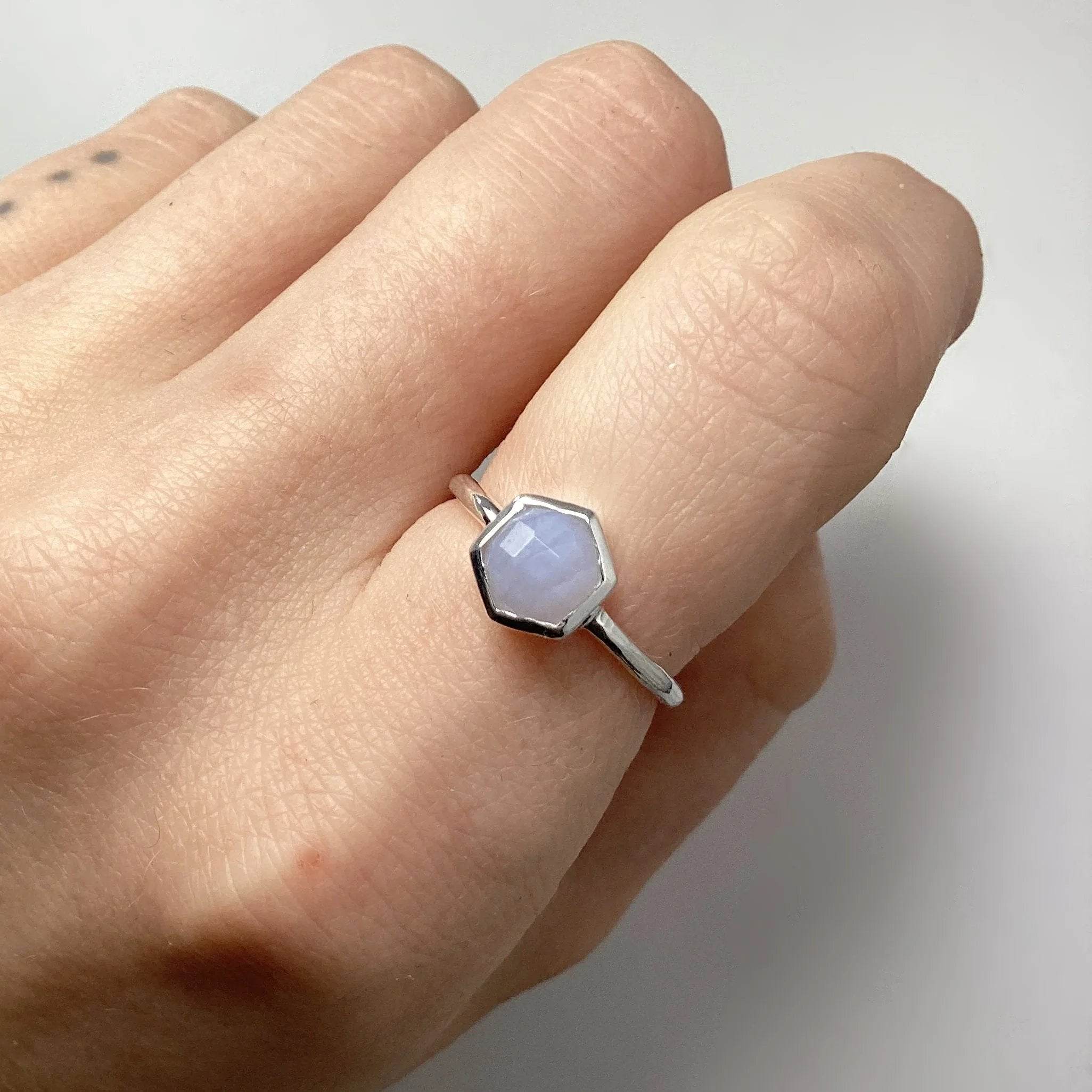 Blue Lace Agate Ring - Rocks and Gems Canada
