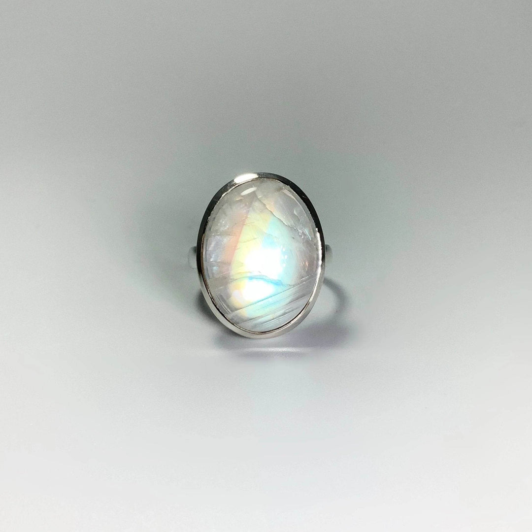 Rainbow Moonstone Ring - Size 7.25 - Rocks and Gems Canada