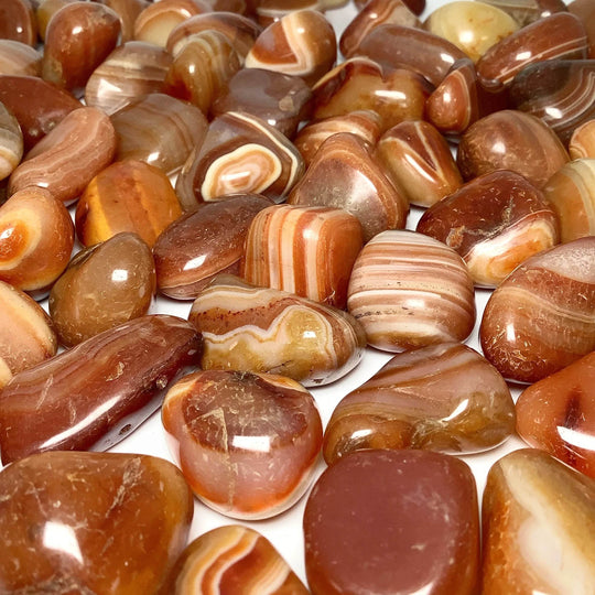 Carnelian Agate Small Tumbles Pouch - Rocks and Gems Canada