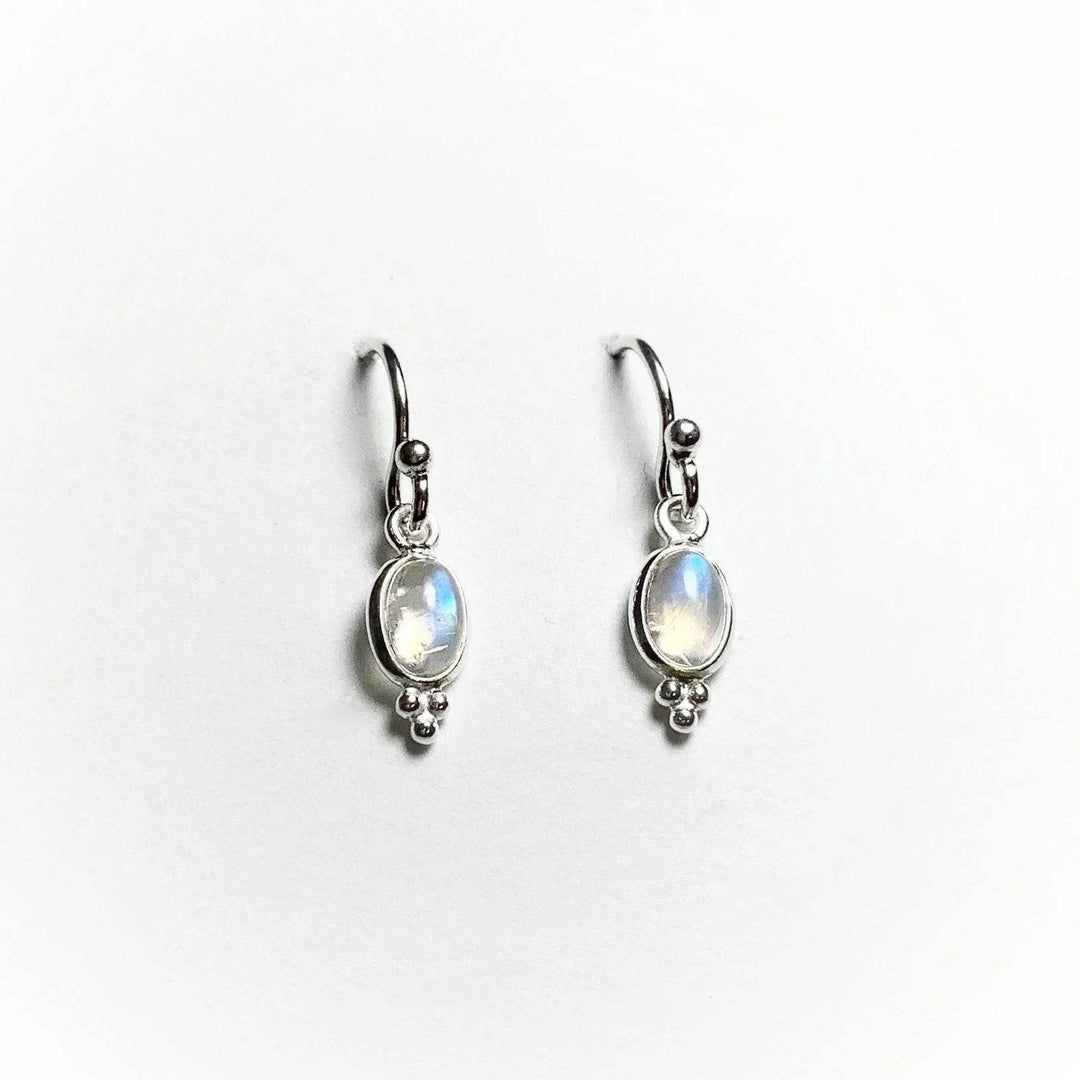 Rainbow Moonstone Dangle Earrings - Rocks and Gems Canada