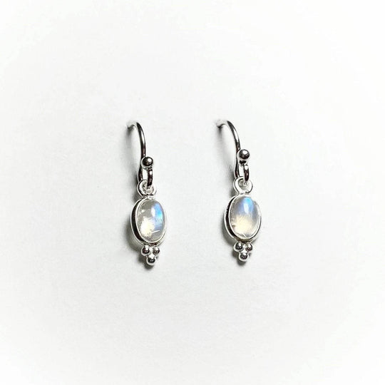 Rainbow Moonstone Dangle Earrings - Rocks and Gems Canada