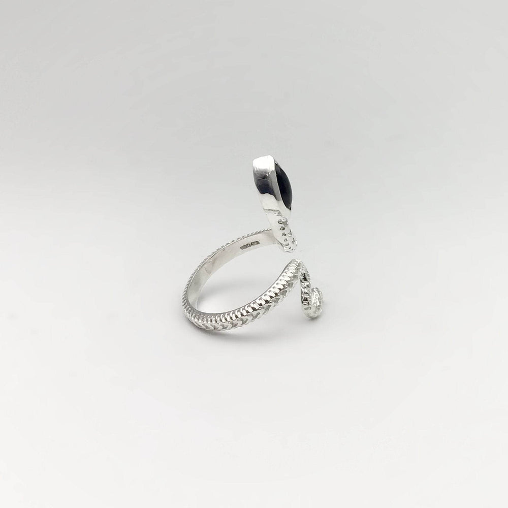 Black Onyx Snake Ring - Rocks and Gems Canada