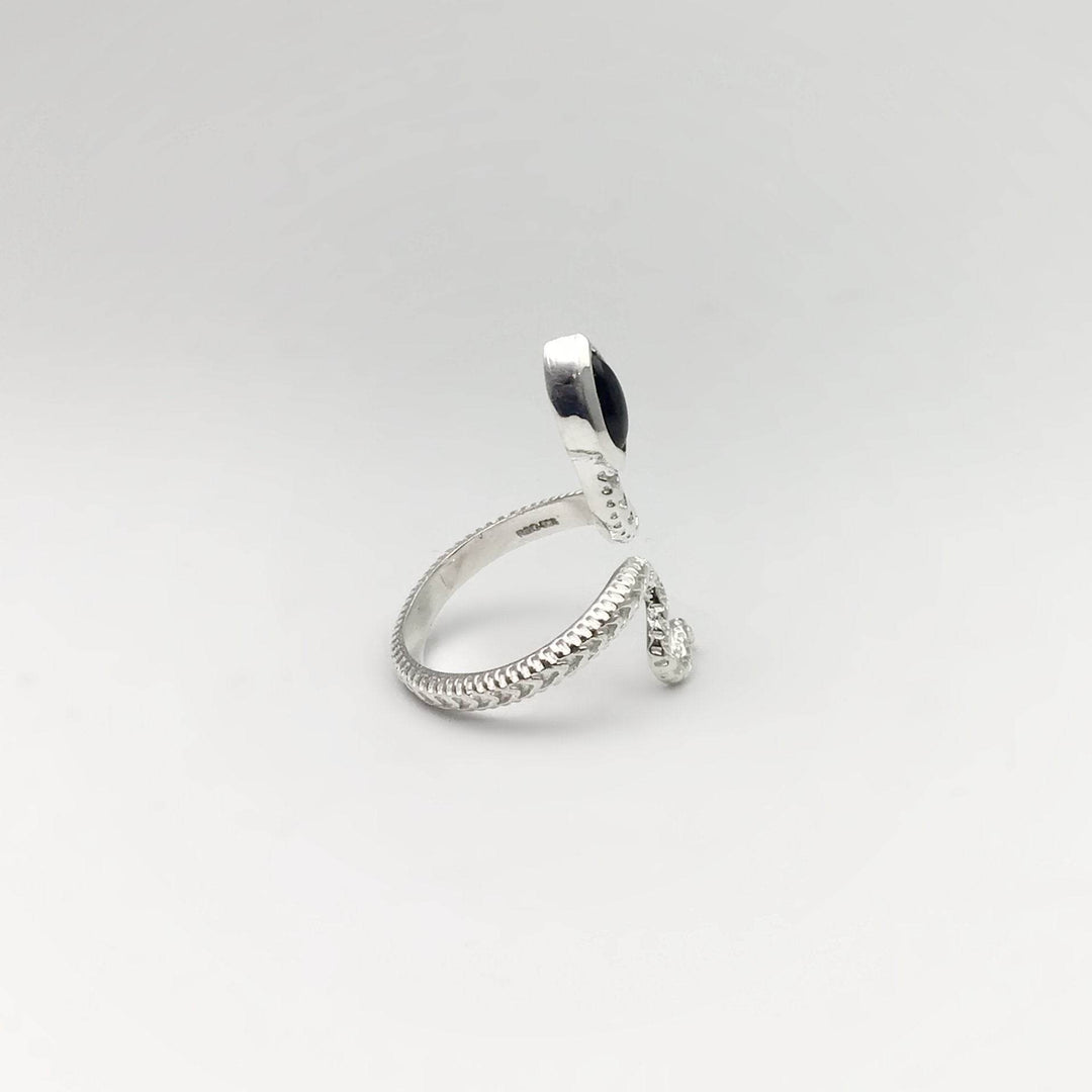 Black Onyx Snake Ring - Rocks and Gems Canada
