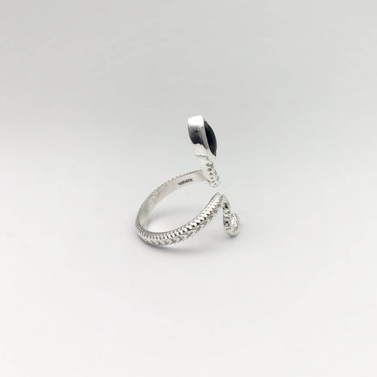Black Onyx Snake Ring - Rocks and Gems Canada