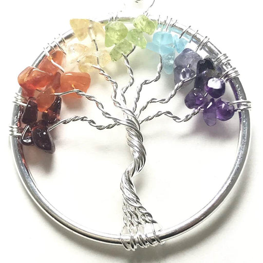 Tree of Life Necklace with Chakra Beads - Rocks and Gems Canada