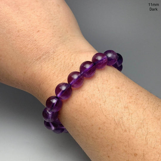 Amethyst Beaded Bracelet - High Quality - Rocks and Gems Canada