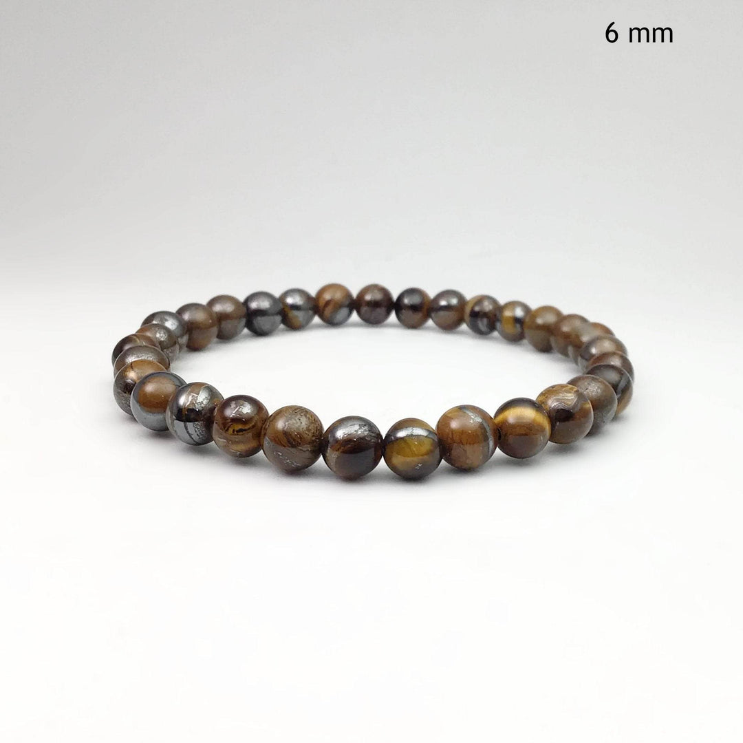 Brown Gold Tiger Iron Beaded Bracelet - Rocks and Gems Canada