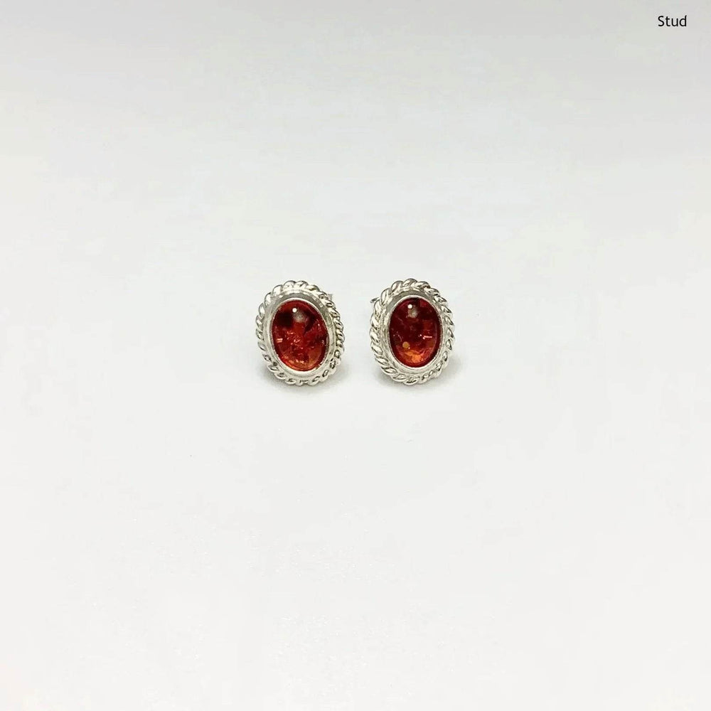Cognac Amber Earrings - Rocks and Gems Canada