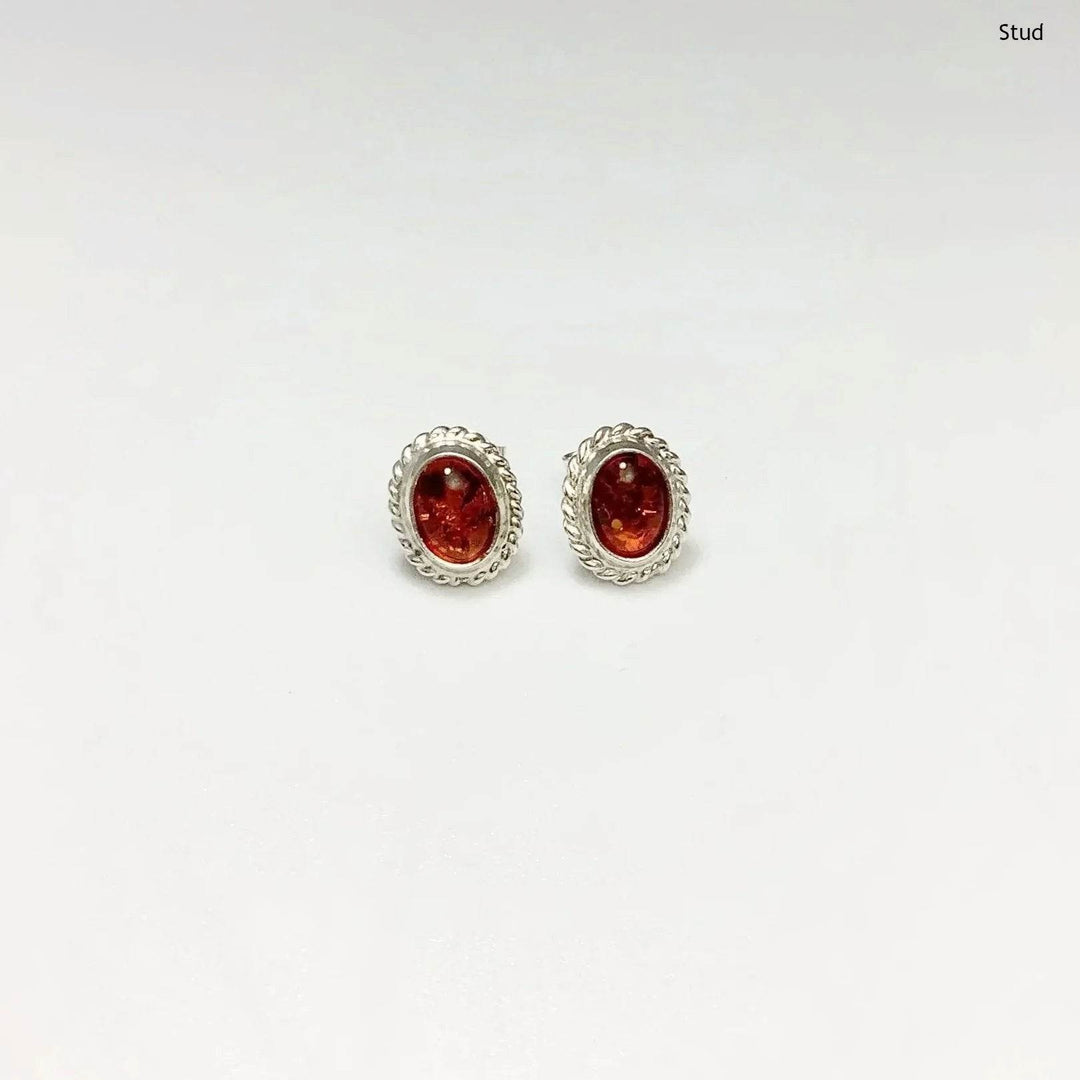 Cognac Amber Earrings - Rocks and Gems Canada