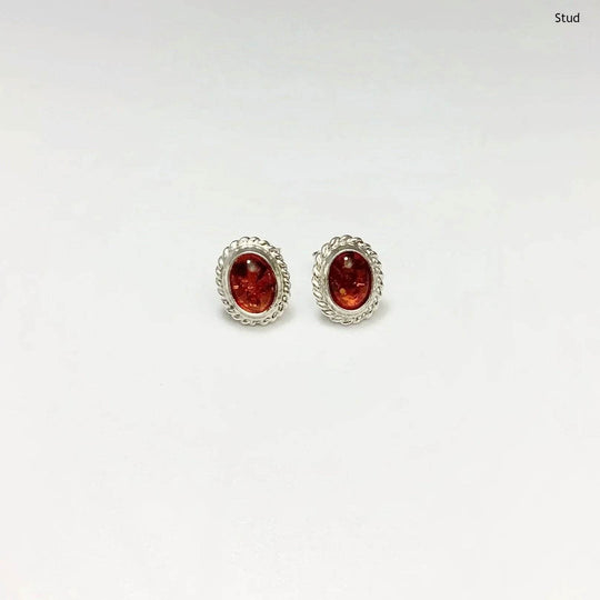 Cognac Amber Earrings - Rocks and Gems Canada