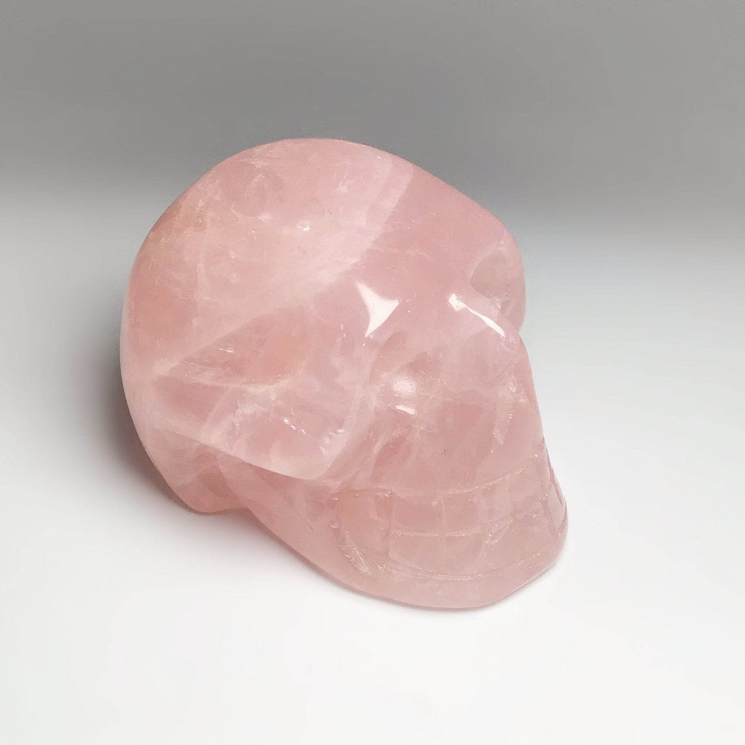Carved Rose Quartz Skull - Rocks and Gems Canada