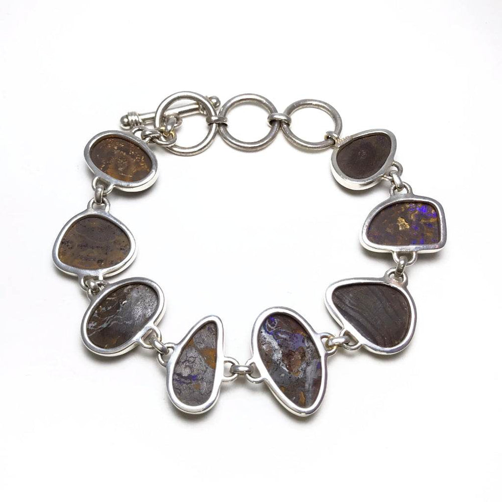 Boulder Opal Sterling Silver Bracelet - Rocks and Gems Canada