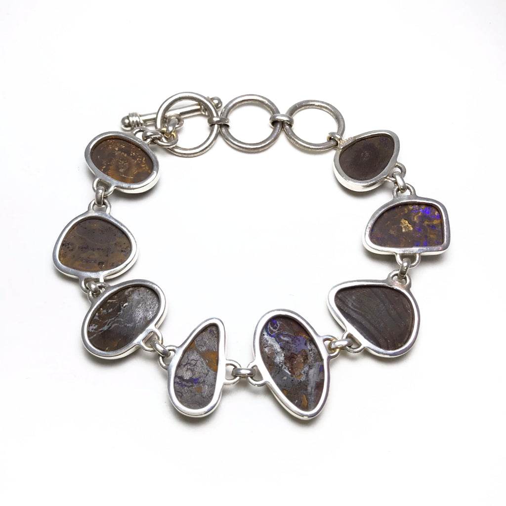 Boulder Opal Sterling Silver Bracelet - Rocks and Gems Canada