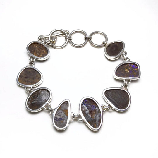 Boulder Opal Sterling Silver Bracelet - Rocks and Gems Canada