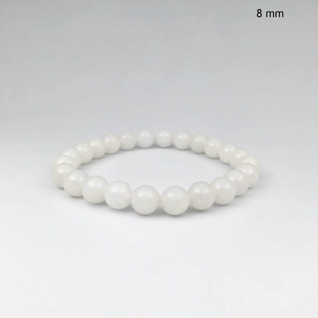 Milky Jade Beaded Bracelet - Rocks and Gems Canada