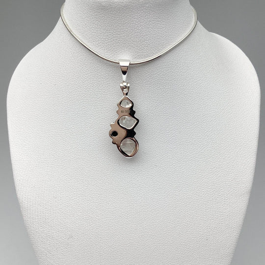 Herkimer Diamond and Black Onyx Pendant - Rocks and Gems Canada