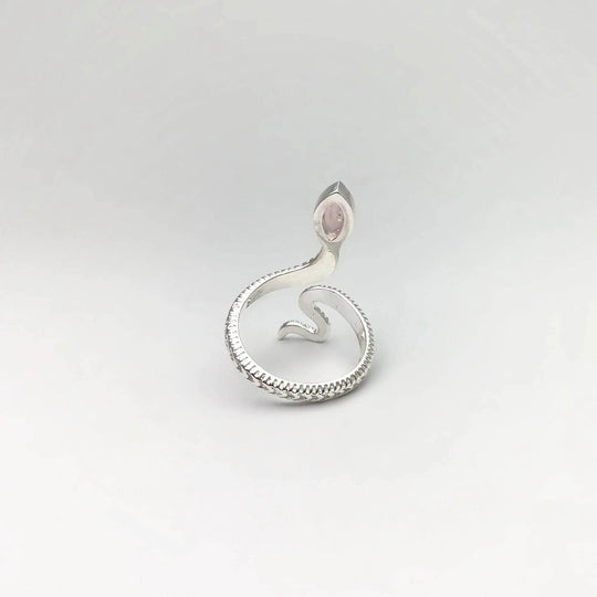 Rose Quartz Snake Ring - Rocks and Gems Canada