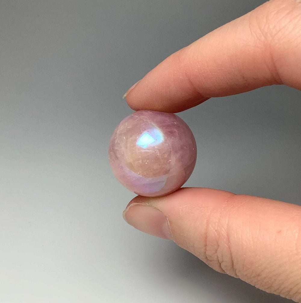 Mini Aura Rose Quartz Sphere - Rocks and Gems Canada
